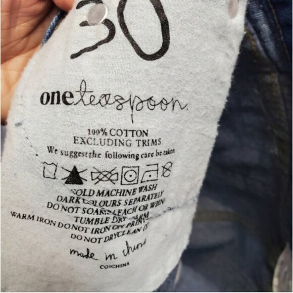 REVOLVE ONE Teaspoon Denim Fringe Distress Shorts - Picture 5 of 9